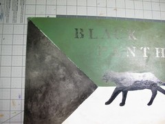 vtg 1970s political protest hand painted poster – Black Panther flag OS