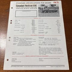 Vintage 1972 Canadair Flextrac FN 75 Military Vehicle Brochure Sheet