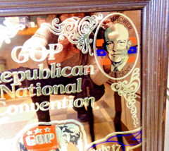 Vtg 1980 STROHS BEER National Republican Convetion Frame Advertising Bar Mirror