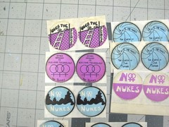 vtg 1960s political protest No Nukes Lesbians Opposed to Nuclear sticker lot