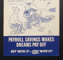 1956 Beetle Baily US Treasury Payroll Savings Cartoon Poster Mort Walker Vintage