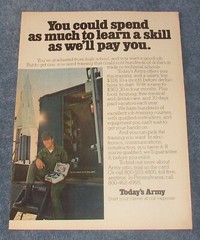 1974 United States Army Vintage Recruitment Ad «You Could Spend as Much…»