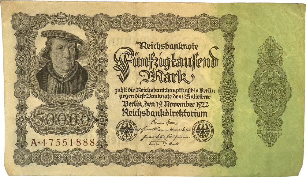 Germany 50,000 (1922) and 100,000 (1923) Mark Bills Bank Notes – flat rate ship
