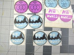 vtg 1960s political protest No Nukes Lesbians Opposed to Nuclear sticker lot