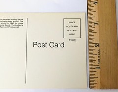 Vtg Postcard Los Alamos NM Fuller Lodge Housed Scientists Working on Atomic Bomb