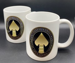 2 NEW United States Special Operations Command 12 Oz Coffee Mugs 3.75” & Coozie