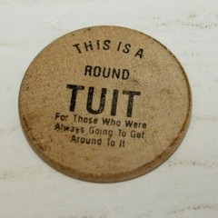 Texas Army National Guard Round Tuit Wood Recruitment Token