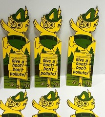 Vtg Woodsy The Owl Give A Hoot Don’t Pollute! Book markers lot of 10 collectible