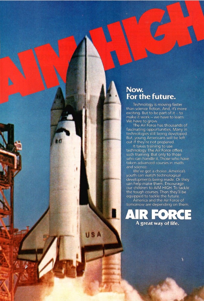 VINTAGE 1984 USAF US AIR FORCE NASA PRINT AD