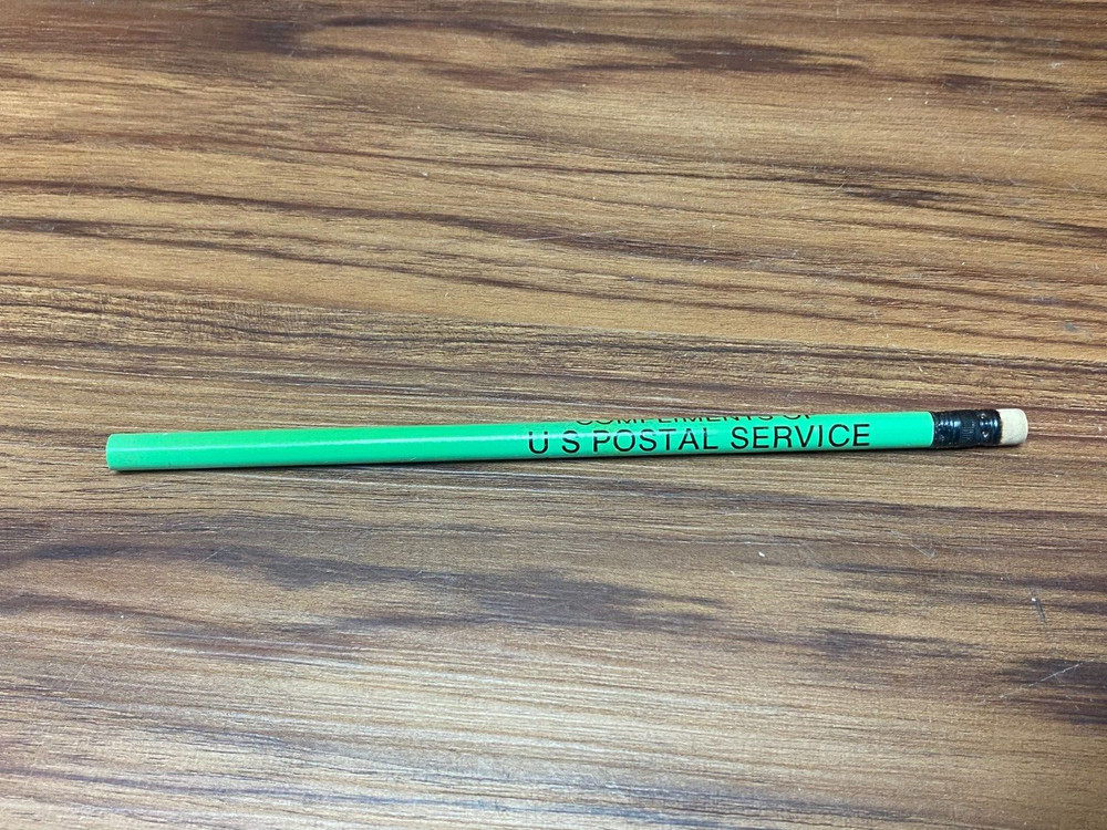Vtg USPS United States Postal Service Pencil Complements of Postal Service Green