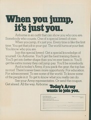 1971 Army Airborne Parachute When You Jump Its Just You Join Vtg Print Ad L29