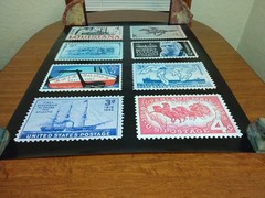 Vtg USPS Post Office Advertising Stamp Poster Trains Boats Pony Express More