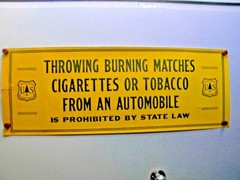 HUGE Forest Service Poster THROWING BURNING MATCHES TOBACCO CIGARETTES FROM …