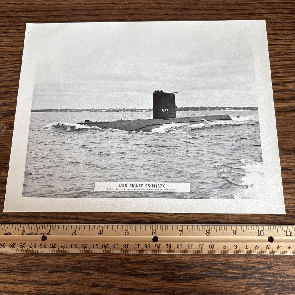 VTG 1961 USS Skate SSN-578 General Dynamics Electric Boat Submarine Photo Print