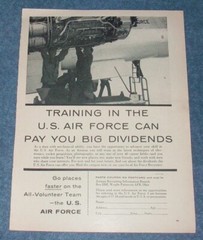 1957 United States Air Force Vintage Recruitment Ad «…Can Pay You Big Dividend