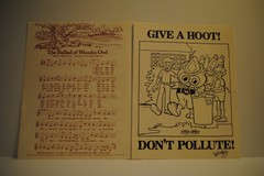 Woodsy Owl sheet music «Ballad of Woodsy Owl» and color page 1985