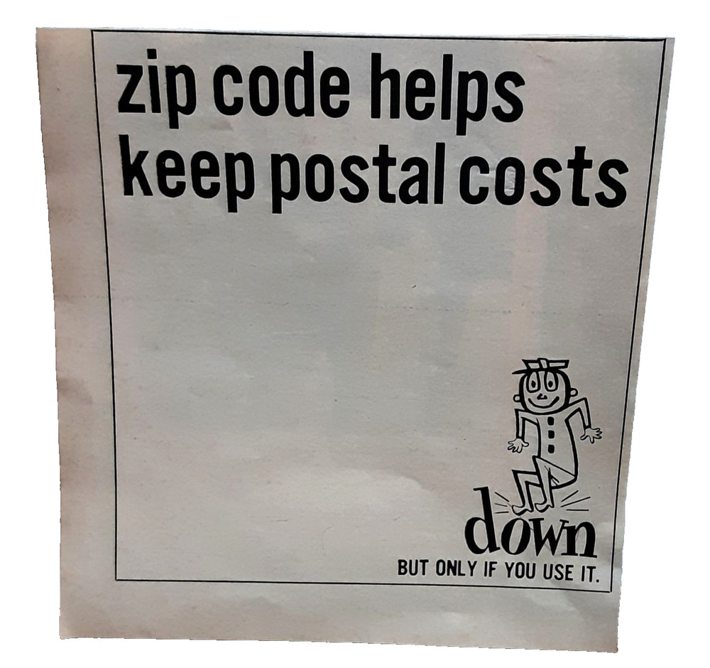 1966 USPS ZIP Code Mail Postal Service Vintage Print Ad Early Promotion