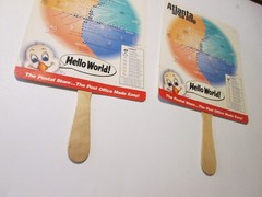 1996 Atlanta Area Map Hand Fans US Post Office Lot of 2