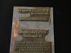 1976 BICENTENNIAL U. S. SAVINGS BONDS CAMPAIGN LETTERPRESS PLATE COPPER BRONZE#2
