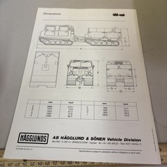 1985 Hagglunds GRKBV 206 Swedish Military Vehicle Tank Brochure Thomson Brandt