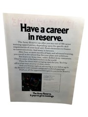 1972 U.S. Army Reserve Vintage Print Ad Career Training Recruitment