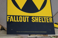 MINT FROM ORIG. BOX~50’s FALLOUT BOMB SHELTER Old Cold War Government Metal Sign