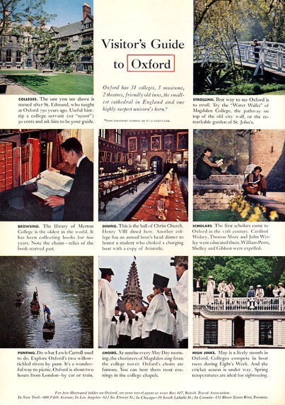 1963 Oxford PRINT AD University Various Vintage Photo Scenes