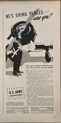 1941 U S Army Recruiting Service Vintage Ad 14 x 5 Hes going places