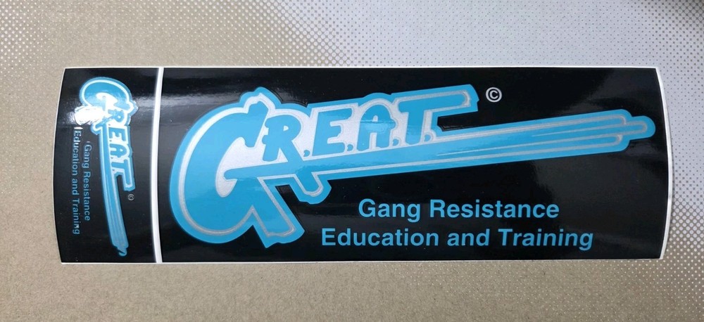 Vintage G.R.E.A.T. Gang Resistance Education and Training Sticker 10in 90s
