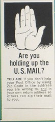 Print Ad Are You Holding Up The U.S. Mail USPS Zip Code Usage Reminder Vintage
