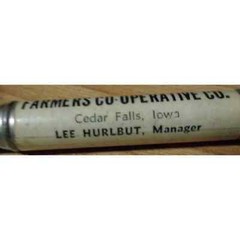 Vintage Celluloid Bullet Pencil – Farmers Co-Op Co. – Cedar Falls,Iowa