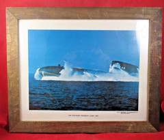 VTG USS BENJAMIN FRANKLIN SSBN-640 General Dynamics Electric Boat Framed Photo