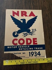 1934 Blue Eagle NRA- National Recovery Admin Sign Advertising Retail – DepresERA