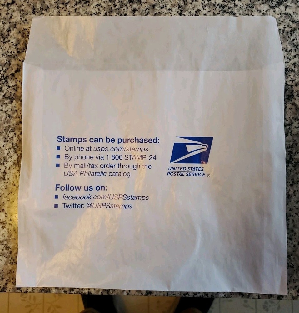 10 Bags USPS UNITED STATES POSTAL SERVICE POST Glassine Stamp Storage Bags 9×11