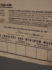 Vintage Oct 1st 1947 New York State Mandatory Minimum Wage Restaurant Ind 26×17