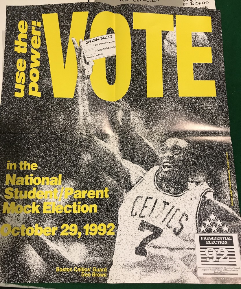 1992 Presidential Election Boston Celtics Dee Brown Poster