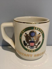 Assistant Secretary US Army Logo Off-White With Gold Lettering Trim Coffee Mug