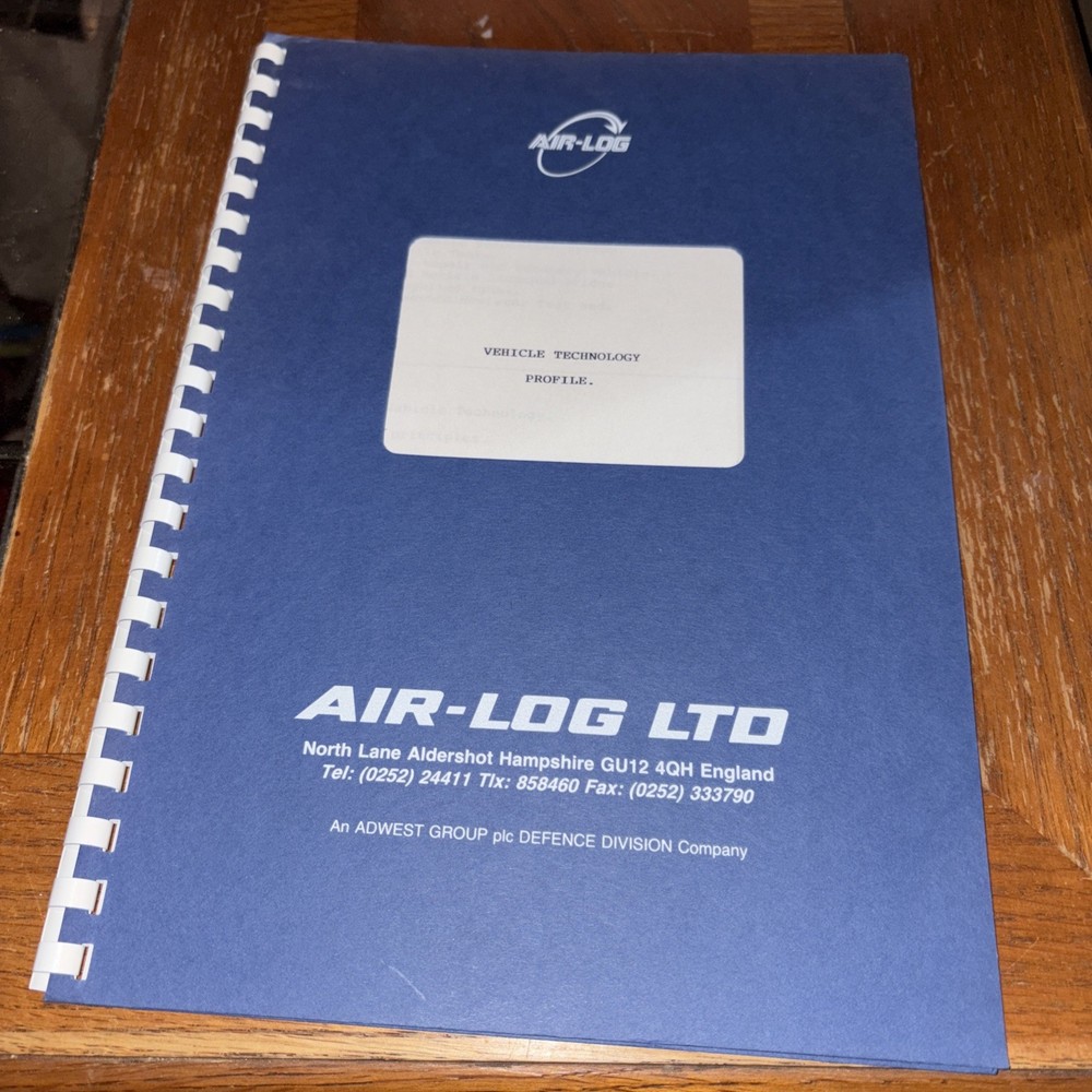VTG Air-Log Military Vehicle Technology Profile / Marketing Brochure Hydrogas