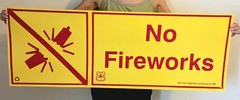 US Forest Service NO FIREWORKS 44 x 16″ Vinyl Sign Smokey Bear Fire Firefighter