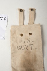 US Gov’t White Canvas Bag (P4L) w/2 Snap Handle Hangers 9×6 inches Government