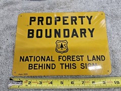 Vintage Forest Service property boundary sign 7″ x 10″