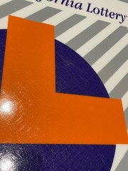 Vintage 1997 California Lottery PLAY HERE Large Retail Display Sign (23.5″x18″)