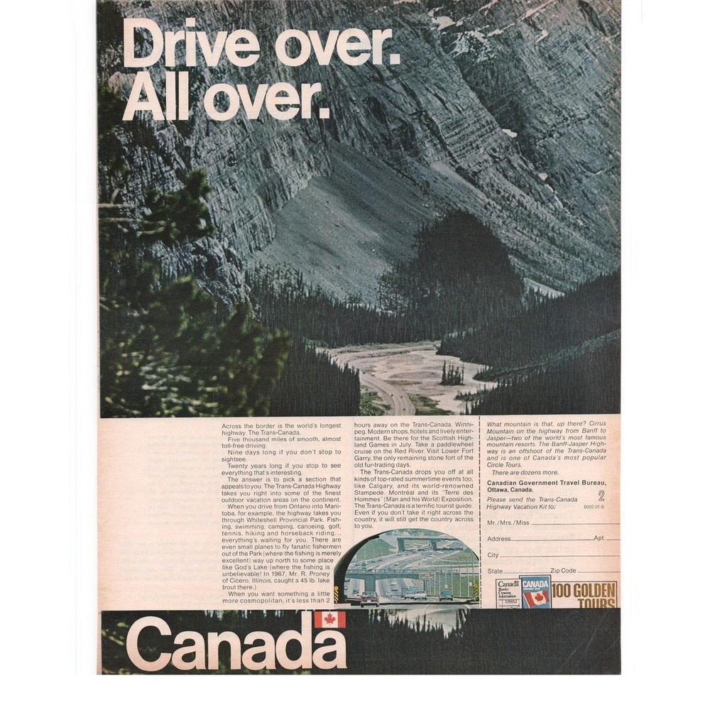 Canada Government Travel Bureau Advertisement Vintage 1969 Vacation Tourism