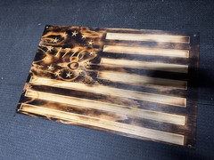 1776 American Flag! 24″ X 16″ CNC Machined Rustic Wooden