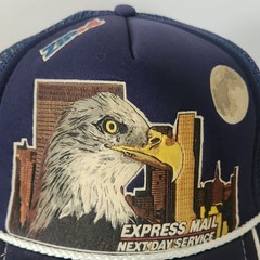 U.S. Mail Express Mail Next Day Service Trucker Hat 80s/90s Navy Blue Yellow