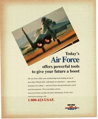 1994 US AIR FORCE Recruiting Enlistment jet fighter rear view Vintage Print Ad