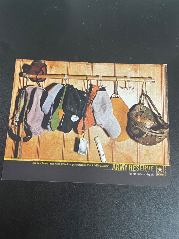Army Reserve Train Near Home Ready When Needed Magazine Print Ad 2003 Hats