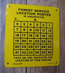 Authentic US Forest Service Location Poster Metal Sign Unsurveyed Town Range 458
