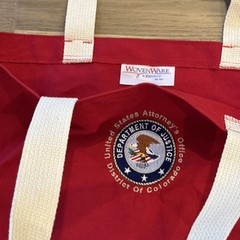 United States Department of Justice Tote Bag District Of Colorado embroidered