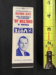 Vote for Frank R Chilton Jr Republican State Senator Matchbook Cover